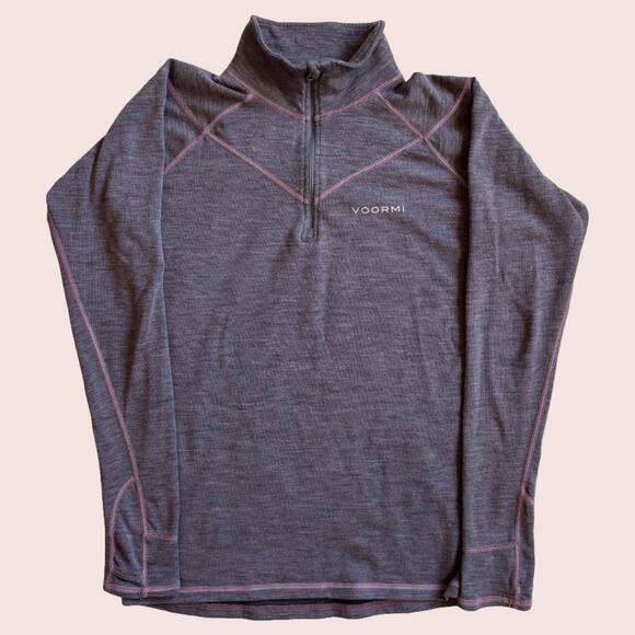 Voormi Womens M Light Purple Quarter Zip Wool Blend Long Sleeve Top Colorado - Picture 1 of 10